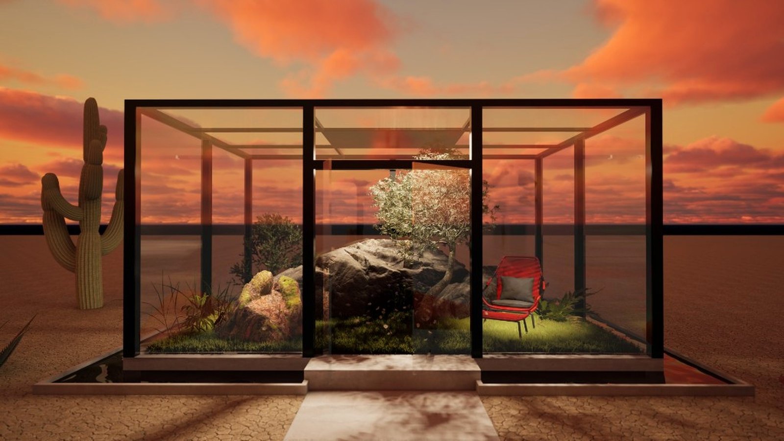 Biome RealBlue : construction extérieur en verre